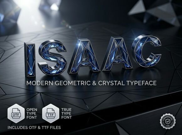 Isaac: A Modern Geometric & Crystal Typeface